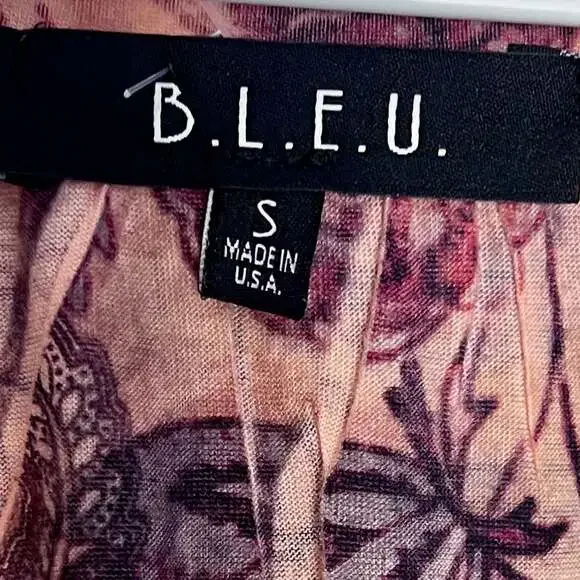 B.L.E.U. Paisley Boho Tunic Top, Y2K Floral Pattern - Picture 2 of 4